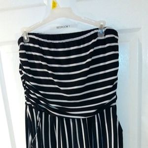 Capri strapless plus size jumpsuit